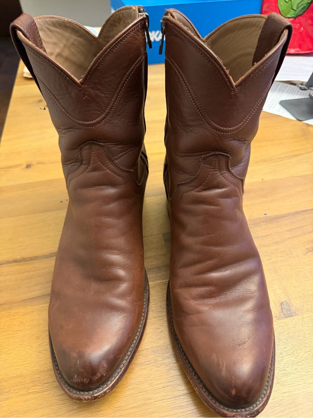 Tecovas The Dean Bourbon Cafe Leather Cowboy Boots